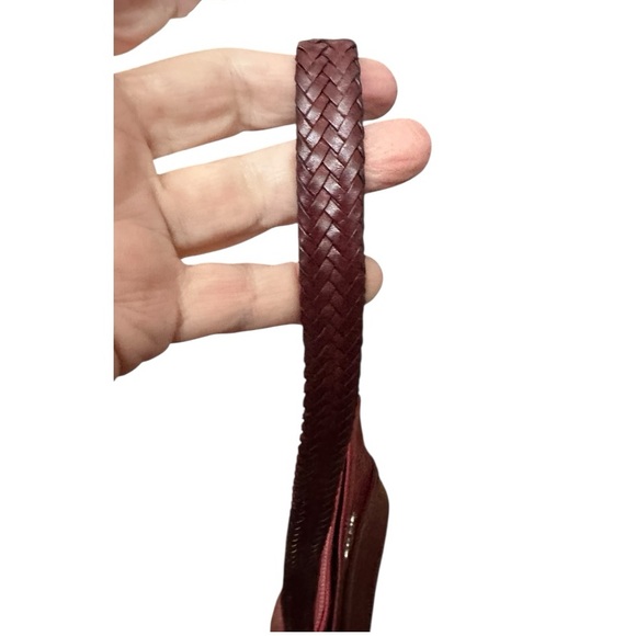 Brighton Red Pebbled Leather Shoulder Bag Heart Charm Croc Embossed - Picture 4 of 8